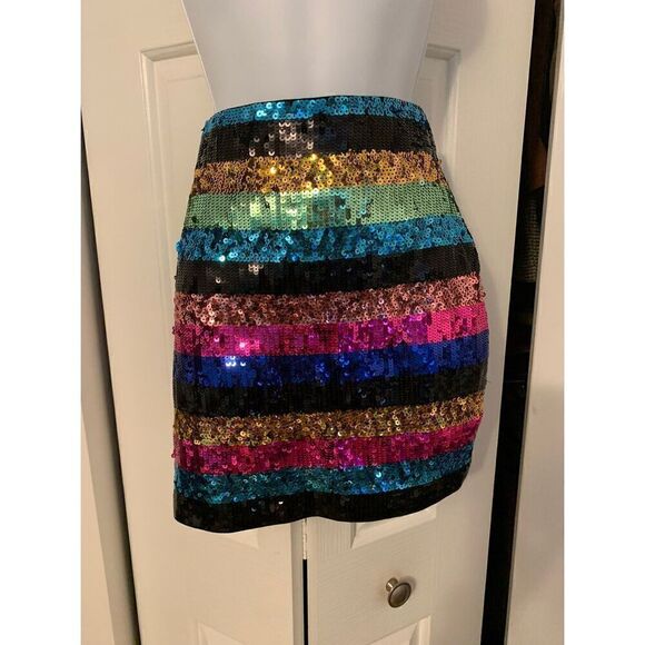Express mini skirt size xs rainbow - Picture 1 of 3